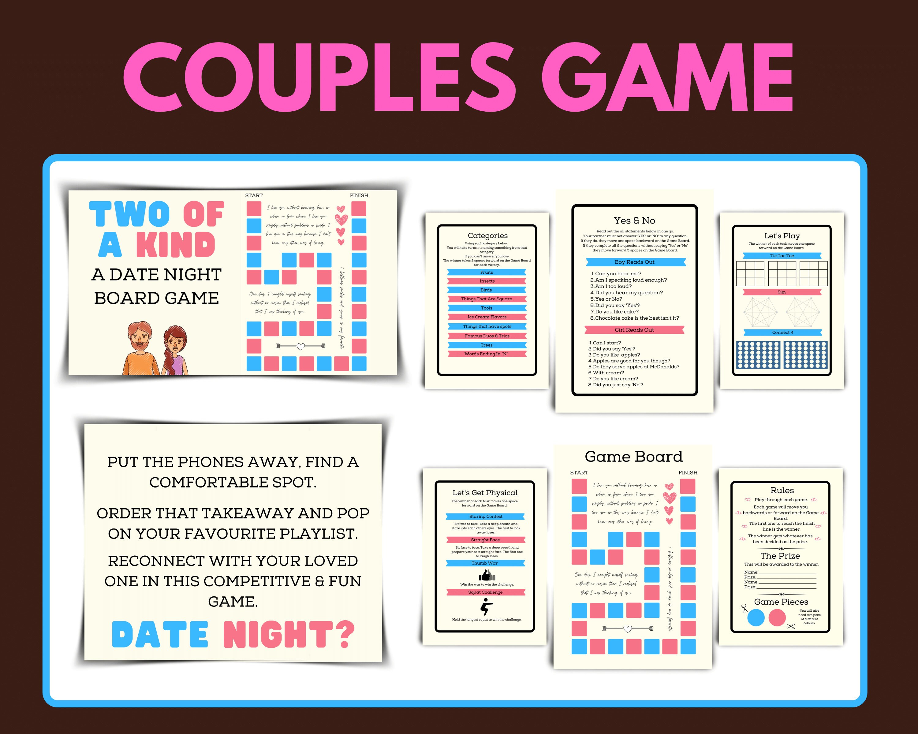 Date Night Couples Games Printable Games for Couples Mr & Etsy