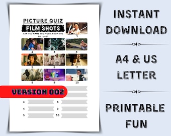 Quiz sur les images de films : jeu-questionnaire sur les prises de vue (téléchargement instantané)