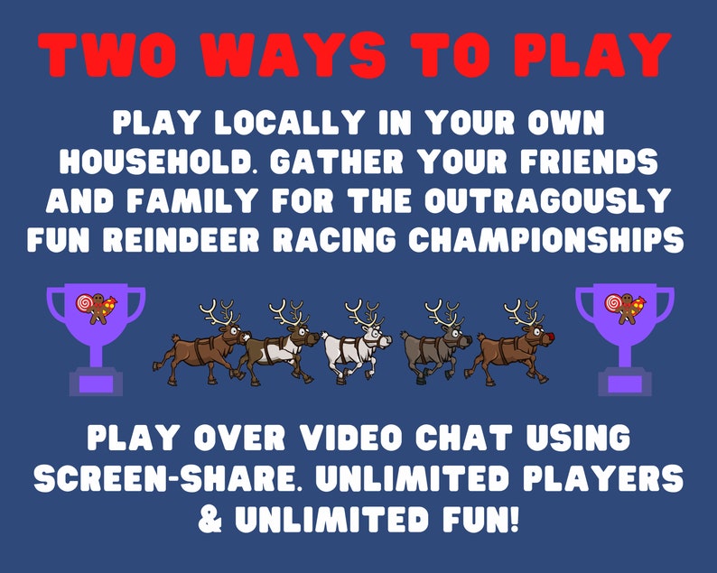 Reindeer Racing Family Christmas Game Christmas Party Game Classroom