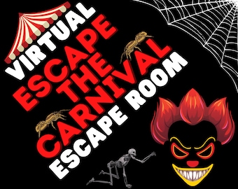 Virtual Halloween Escape Room: Carnival Clown Game (Digital Download)
