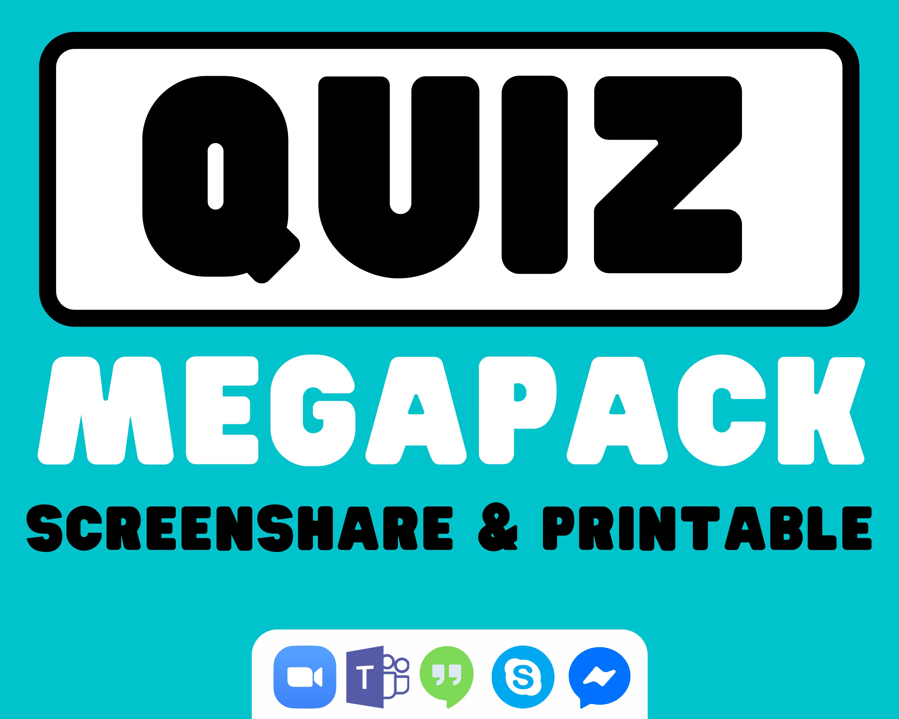 Trivia Quiz Megapack Printable Quiz Virtual Quiz Games Etsy