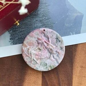 Natural Rhodonite Necklace/Unique Pink Rhodonite Necklace/Rhodonite Hand-Carved "Sailor Moon" Pendant/Pendant For Necklace/Healing Stones