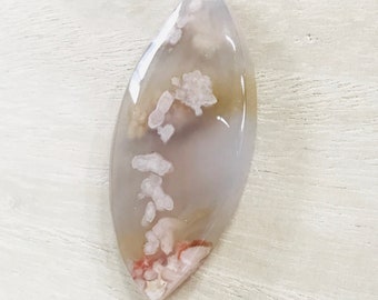 Madagascar Flower Agate Necklace, Natural Cherry Blossom Pendant