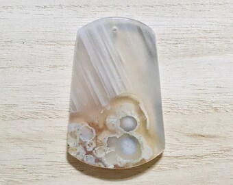 Flower Agate Necklace, Natural Cherry Blossom Pendant