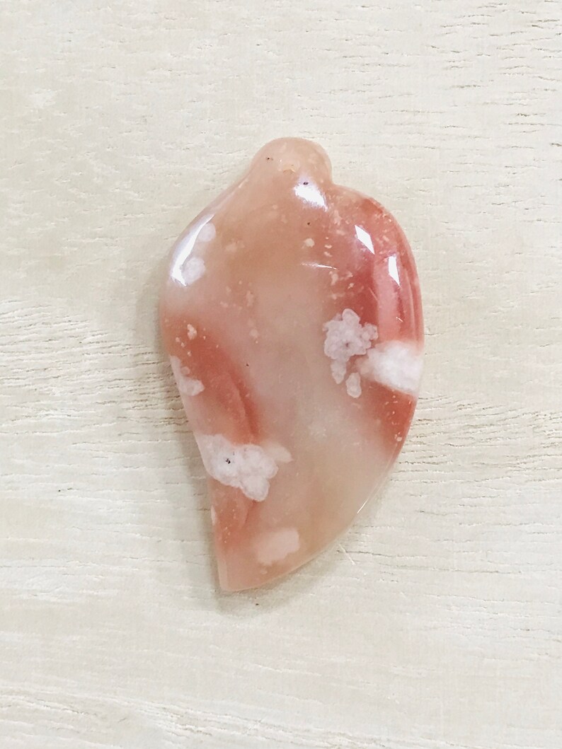 Unique Madagascar Flower AgateNatural Cherry Blossom Agate NecklaceSakura agateFlower Chalcedony Pendant
