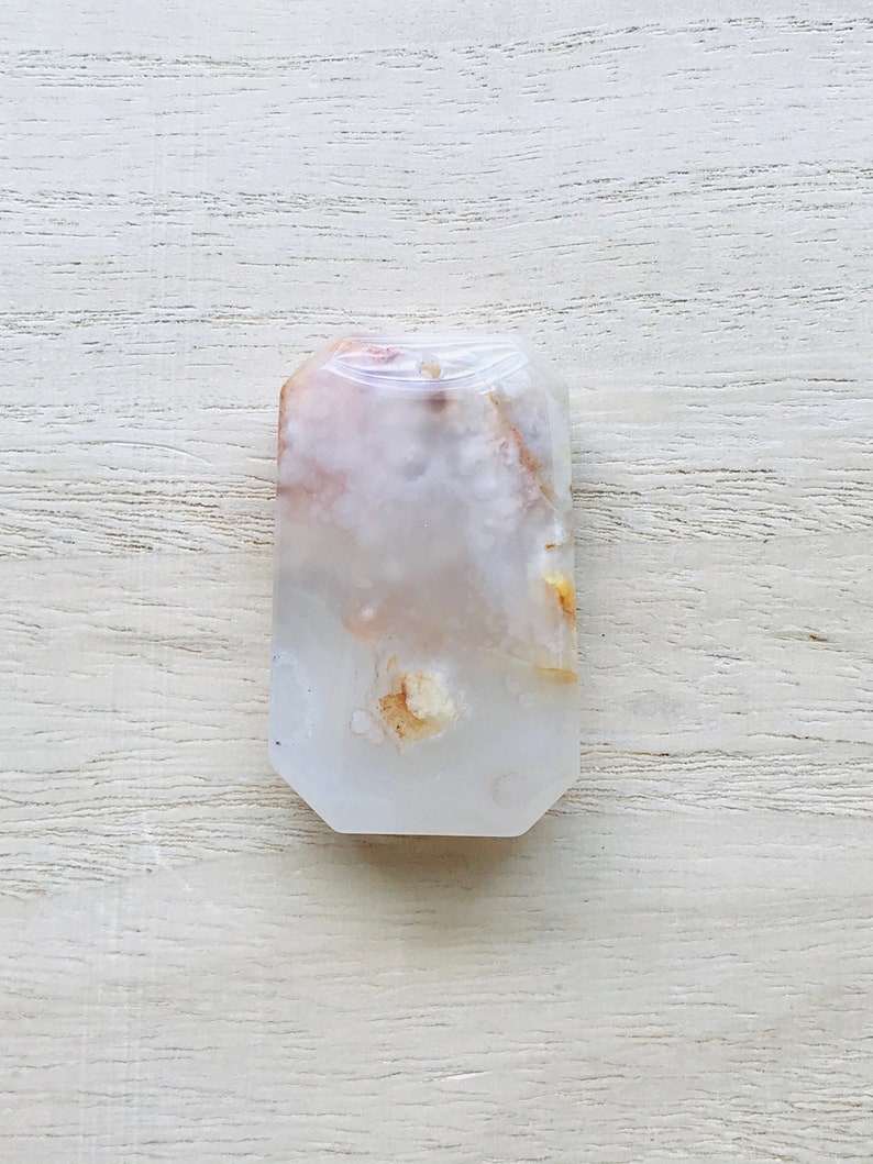 Unique Madagascar Flower Agate NecklaceNatural Cherry Blossom Agate NecklaceSakura agateFlower Chalcedony Pendant
