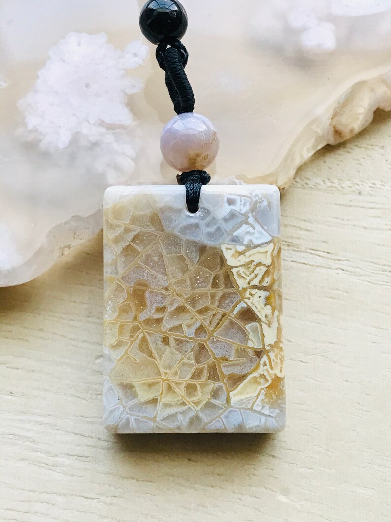 Unique Fossilized CoralNatural Agatized Fossil Coral NecklaceFossil Coral JadeFossil Coral NecklaceChrysanthemum Jade Rectangle Pendant