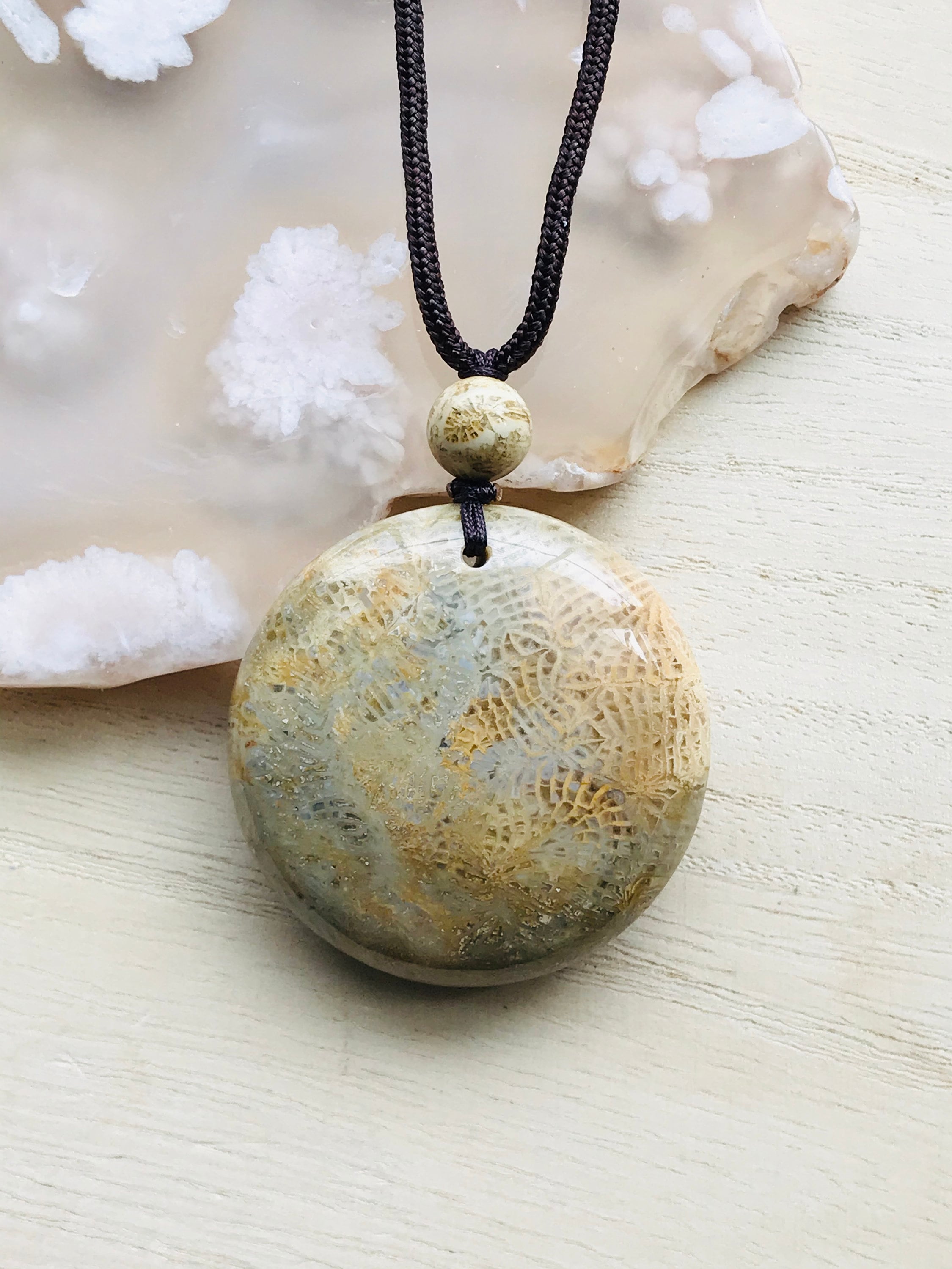 Details about   Natural Indonesian Petrified Agatized Fossilized Coral Artisan Pendant Cabochons 