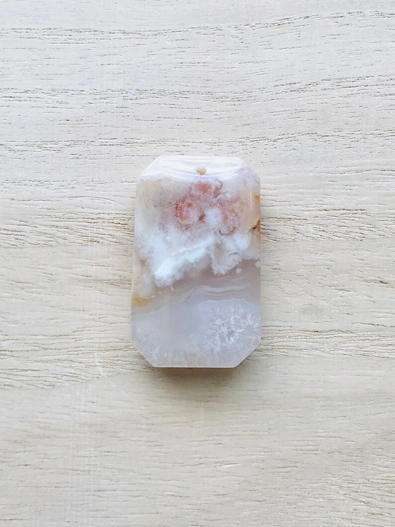 Unique Madagascar Flower Agate NecklaceNatural Cherry Blossom Agate NecklaceSakura agateFlower Chalcedony Pendant