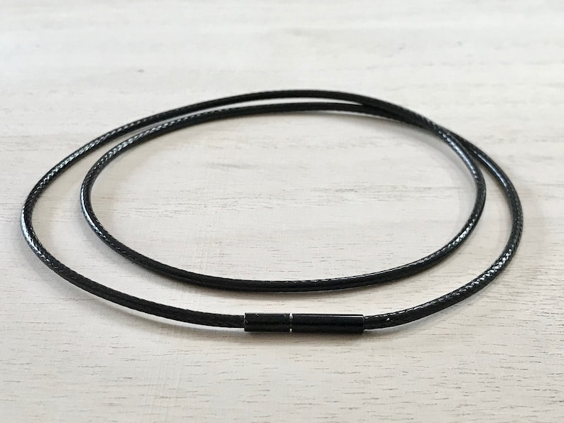 Leather Necklace cord/1.0mm,1.5mm,2.0mm,3.0mm Black Leather Cord Chain Necklace/BLACK Leather Necklace with BLACK push and twist clasp 