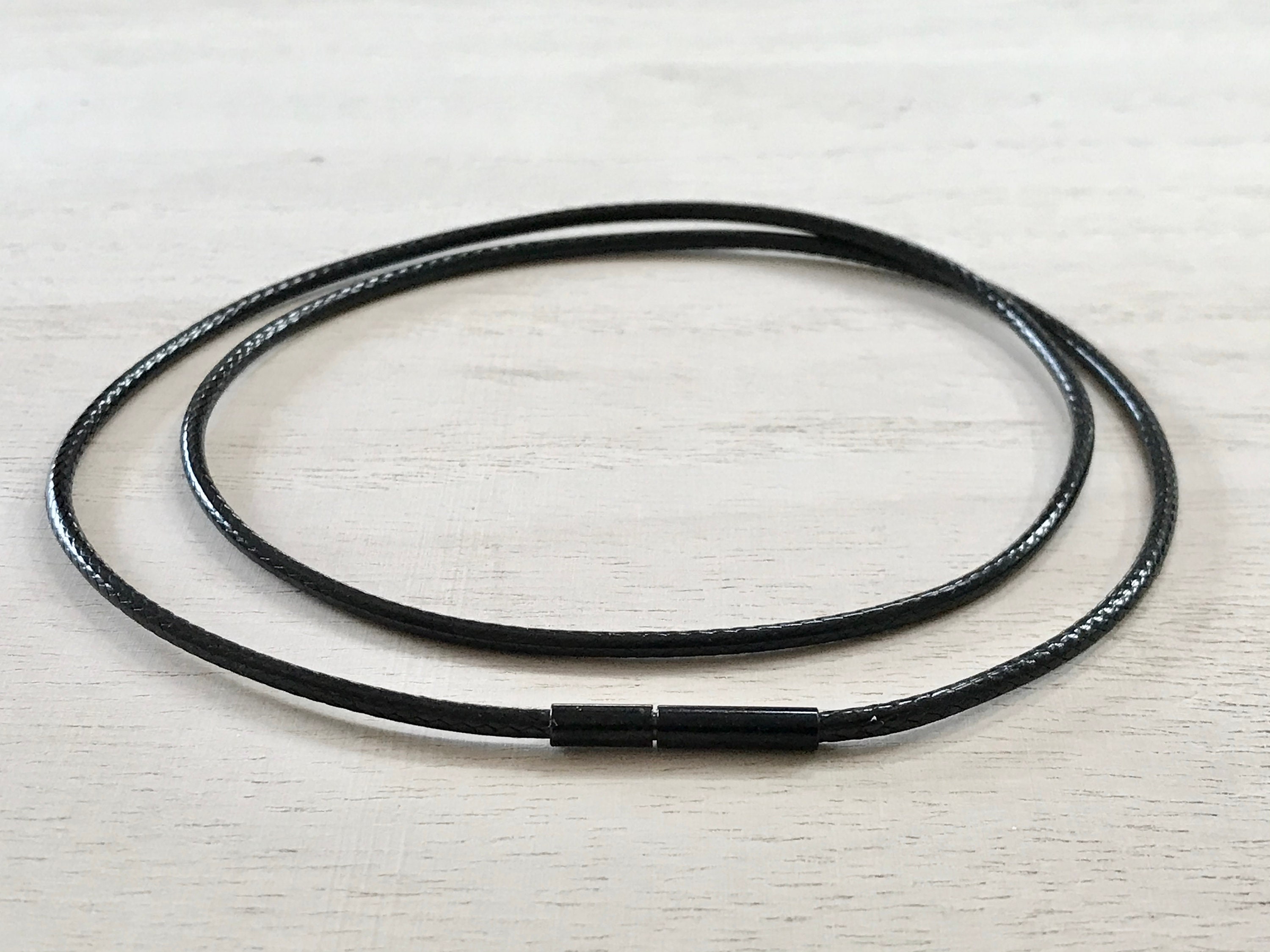 100 Pack Of 2.0mm Black Leather Necklace Cord With Lobster Clasp