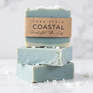 COASTAL – Natural Tallow Sea Salt Cold Process Soap Fresh Citrus Scent