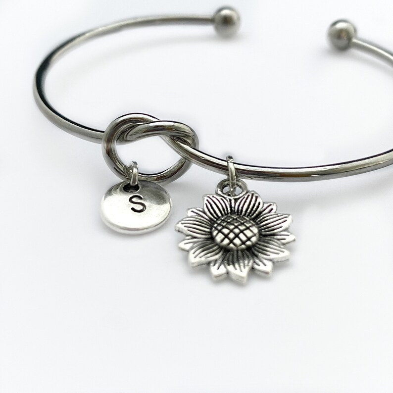 Sunflower Jewelry Sunflower Bracelet Custom Charm Bracelet - Etsy