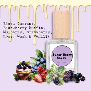 Vanilla Blackberry Blue Berry Creamy Musk Fruity Perfume Sample, Sweet Fragrance Samples, Gourmand Eau de Parfum Gift