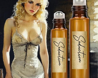 Seduction Roller Ball Perfume Oil Sensual seductive woody warm fragrance Eau de Parfum, Saffron Musk Sandalwood Amber Sexy perfume