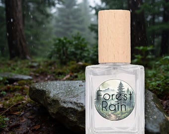 Perfume Forest Rain: Ciprés, Abeto y Bergamota - Aroma UNISEX botánico artesanal