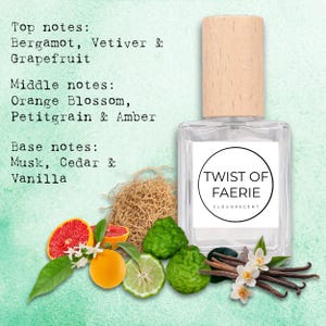 Ultimate Bergamot Perfume, &quot;Twist of Faerie&quot;-Parfum EDP Unisex scent Extrait-highly fragranced fresh citrus scent luxury handcrafted perfume