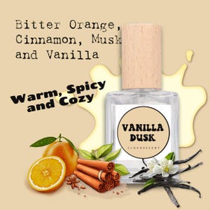 Oriental Vanilla Perfume – Handmade Warm Fragrance with Vanilla, Cinnamon & Musk – Cozy, Spicy Scented Gift for Her, Sample Fragrance Decant