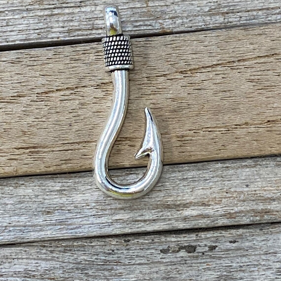 5 silver hook charms fish hook fishhook charms pendant Silver Etsy