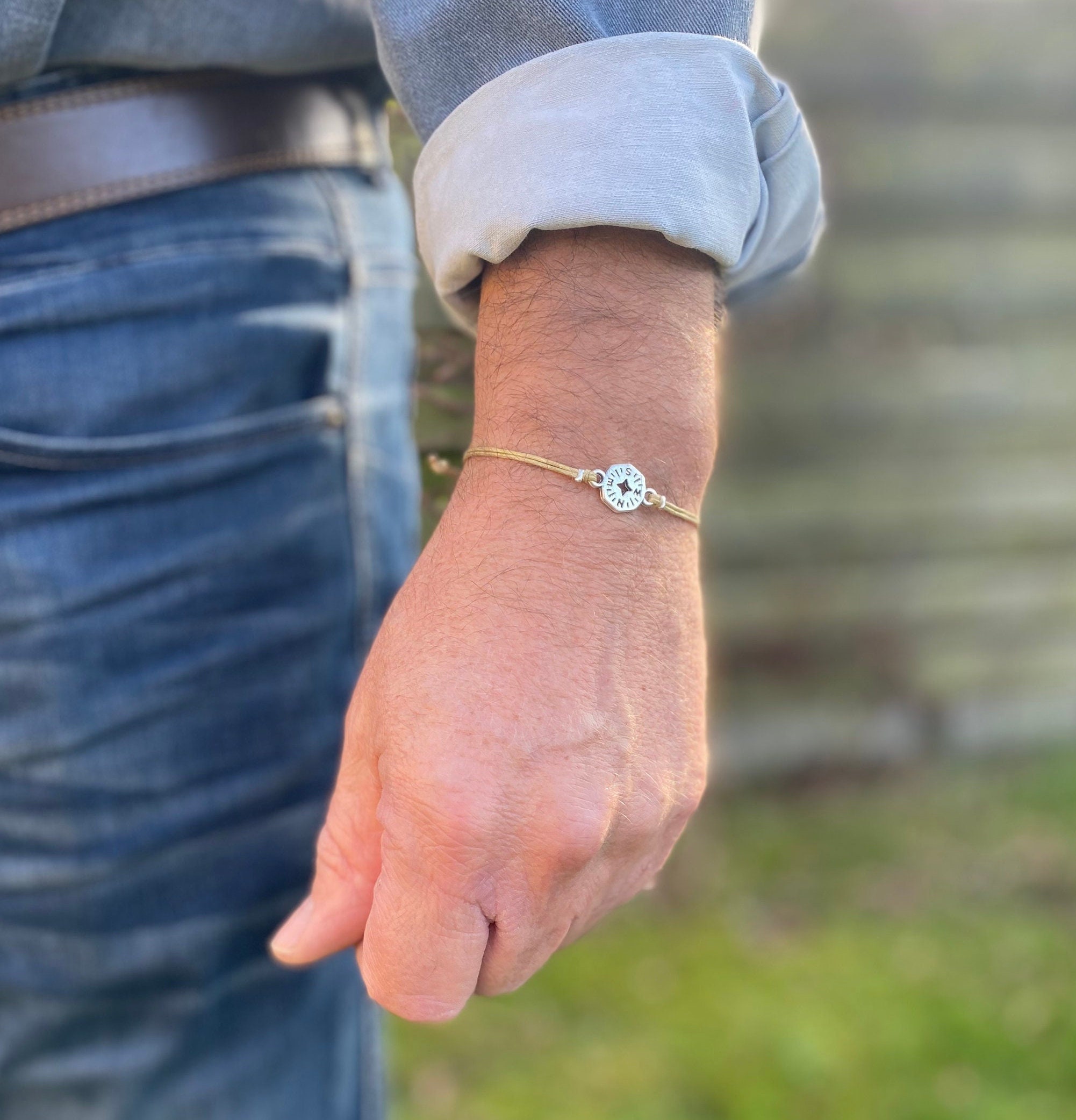Compass Bracelet for Men Men's Bracelet With Silver Etsy Hong Kong