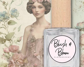 Blush and Bloom Handcrafted Perfume | Rose Rhubarb Lychee Peony Fragrance | Floral Fruity Artisan Eau de Parfum | Unique Small Batch Scent