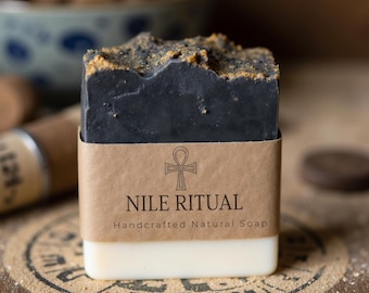 Sapone al sego rituale del Nilo / Sapone naturale ispirato a Cleopatra / Sapone al sego artigianale / Sapone profumato all'arancia e patchouli / Rituale da bagno storico
