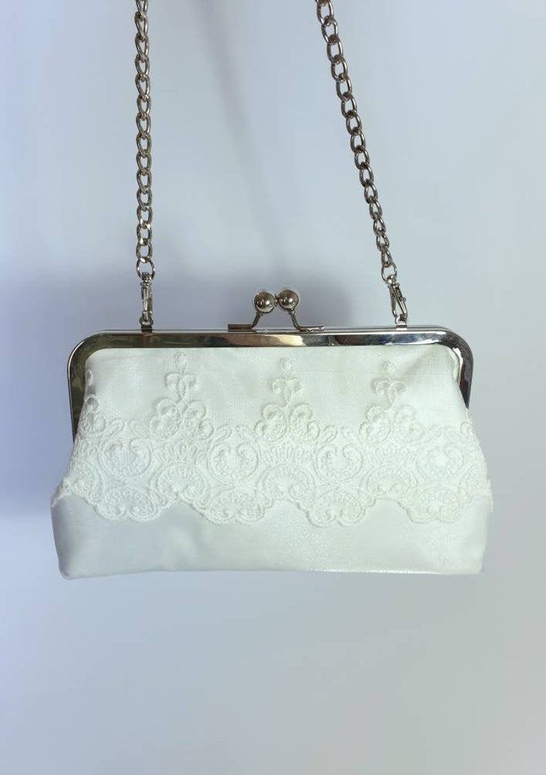 white clutch for bride
