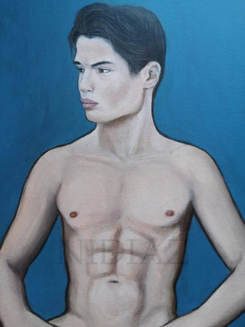 NUDE. Gay Art. Portrait. Male Nude. Boy. Original Art. Homo. - Etsy