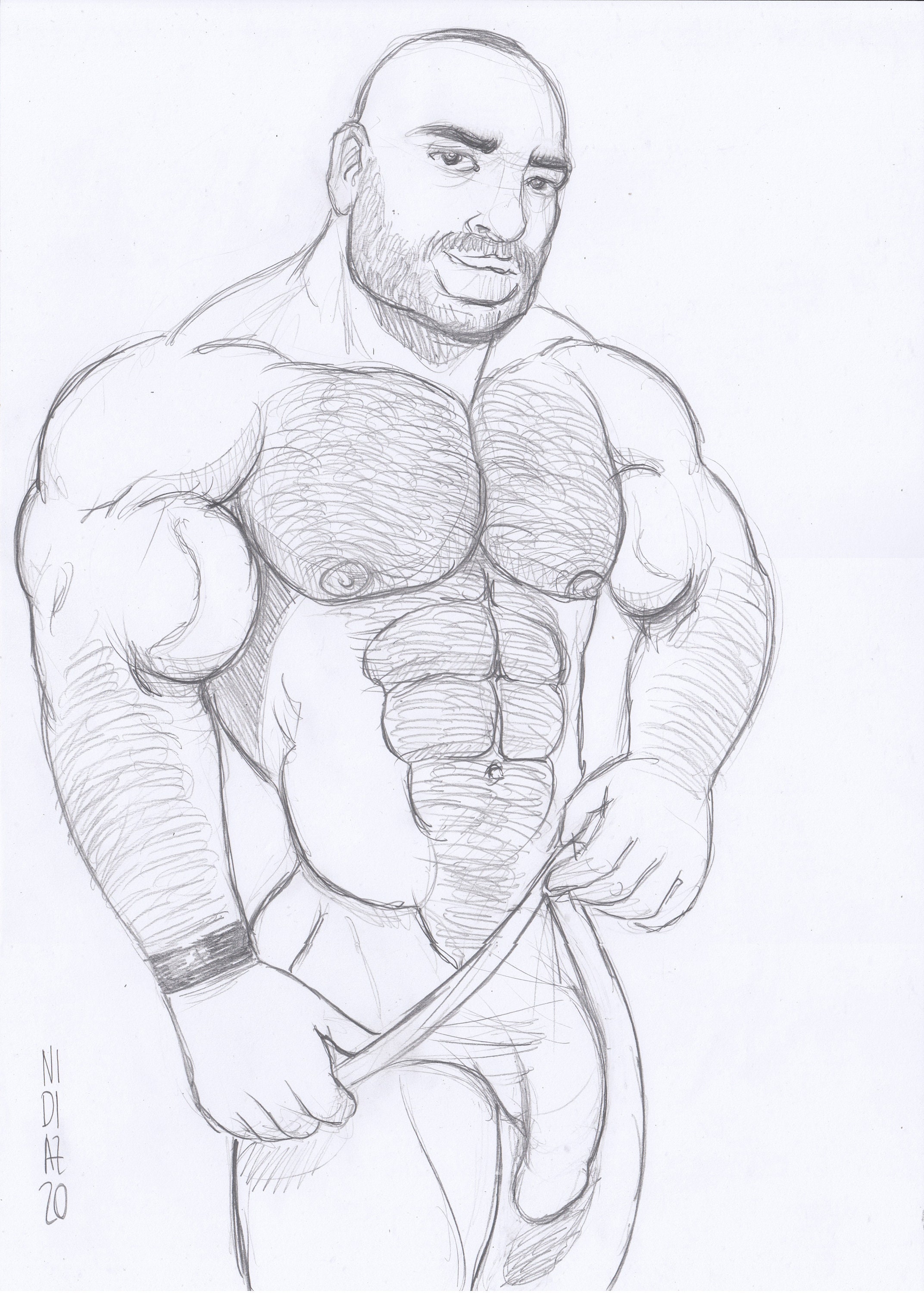 Hombre Musculoso Masturbandose