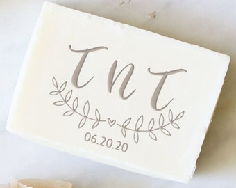 Sello de jabón personalizado con iniciales, molde acrílico personalizado, sello de jabón acrílico hecho a mano, sello de galleta personalizado / sello de jabón de boda