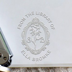 Personalisierter Buchpräger mit Rose, personalisierter Retro Prägestempel, Scrapbooking Prägestempel, Umschläge Prägedrucker, Hand Prägedrucker
