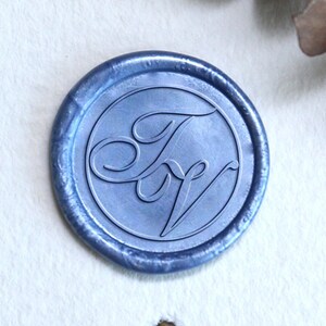 Hochzeits-Wachssiegel-Stempel mit zwei Initialen, Personalisierter Wachs-Siegelstempel, Hochzeitseinladung, Geschenkset