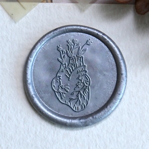 Erstaunliche Herz Design, Blumen Herz Wachssiegel Stempel Kit, Abstraktes Symbol der Herzblume, Wachssiegel Stempel Geschenk, Einladung Wachssiegel