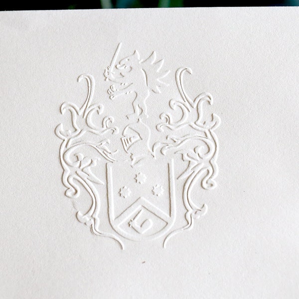 Familien Wappen Prägung, Wappen, Einzigartige Siegel Prägung, Hochzeit Prägung, Hand gehaltene Prägung, Briefumschläge Siegel