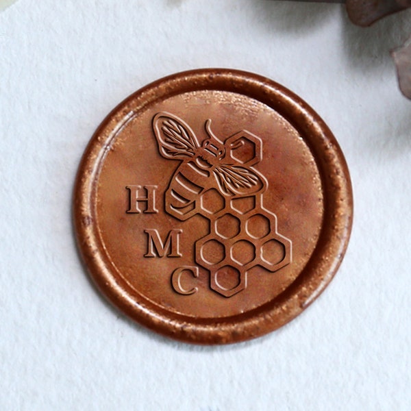 Custom Bee Wax seal stamp with initials and date,Personalized wedding wax seal stamp,Wax stamp kit,wedding invitation gift set