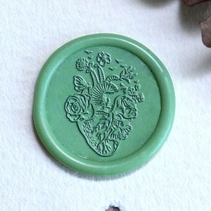 Blumen Herz Wachssiegel Stempel Kit, Abstrakt Symbol von Herz Blume Wachssiegel Stempel Geschenk, Einladung Siegel , Wachssiegel Stempel Geschenk, Wachs Siegel Stempel