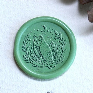 Kit de sellos de cera de luna con búho, sello de cera de búho, sello de invitaciones, sello de cera de animales, juego de sellos de cera para fiestas, sello de cera de regalo