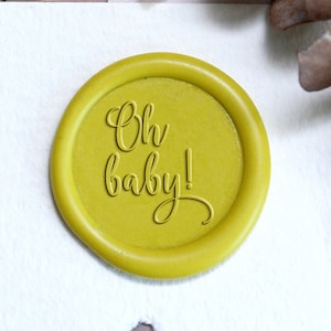 Oh Baby ワックスシールスタンプキット、男の子用シールスタンプ、ベビーシャワーパーティー用封筒シール、新生児用ワックススタンプキット、Oh baby ワックスシールスタンプギフト