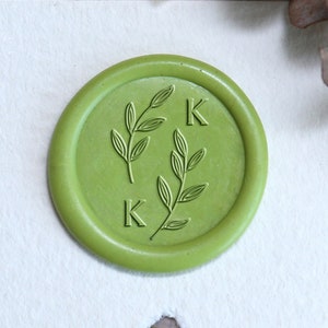 Sello de cera de boda con forma de hoja personalizado, sello de cera de boda personalizado, kit de sello de cera, regalo de invitación de boda, sello de boda personalizado