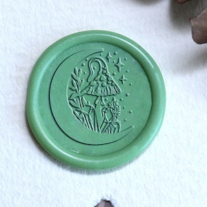 Pilz Wachssiegel Stempel, Pilz/Gras/Sterne Wachssiegelstempel Geschenk, Kunst Floral Wachssiegelstempel, Hochzeits-Wachssiegelstempel, Einladungsbrief