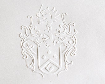 Custom Family Crest Embosser,Coat of Arms, Unique Seal Embosser, Wedding embosser,hand held embosser, Envelopes Seal