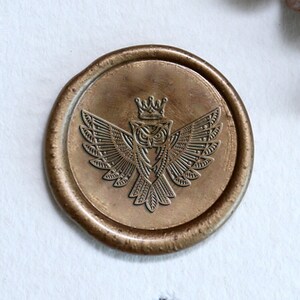 Eule mit Krone Wachssiegel, Eule Design, Tier Wachssiegel, Wachs Siegelstempel Geschenk, Party Wachssiegelstempel-Set, Einladungen Siegelstempel, handgemacht