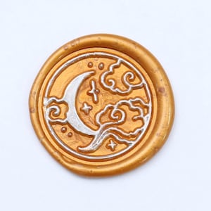 Mond Wachssiegel Stempel, Nachthimmel Wachssiegelstempel mit Sternen, Mond und Wolke Wachssiegel Stempel Kit, Hochzeit Umschlagsiegel, Wachssiegel Stempel Geschenkset