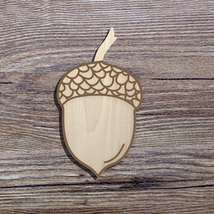 Acorn Wood Shapes, Fall Acorn Shape, Wrapping Craft Shapes 3mm Plywood,Pumpkin Wood Cutouts,Party favor house with Hole, ornament Supplies