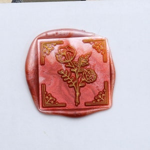 Pfingstrose mit Blatt Wachssiegel Stempel Kit, Quadrat Pfingstrose Siegelstempel, Blumen Wachssiegel, Hochzeit Siegel, Flora Wachssiegel Stempel Set, Wachssiegel Stempel Geschenk
