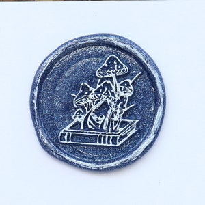 Zauberbuch mit Pilz-Wachssiegel Stempel, Pilz Siegelstempel Geschenk, Umschlag-Wachssiegelstempel, Wachssiegelstempel Geschenk Hochzeit , Hochzeit-Wachsstempel