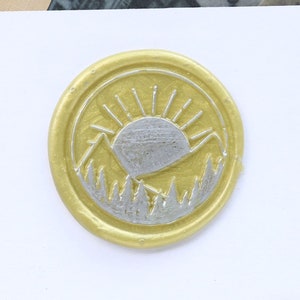 Sonne und Berg Wachssiegel Stempel, Sonnenuntergang Wachssiegel, Einladung Wachssiegel Stempel, Hochzeitsumschlag Siegelset, Wachssiegelgeschenk, Partywachsstempel