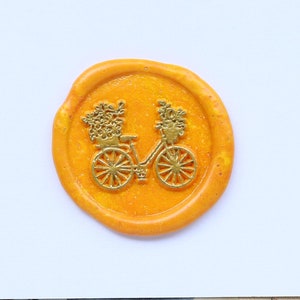 Fahrrad mit Blumen Wachs Siegel Stempel Set, Flora Wachs Siegel Stempel, Einladung Wachs Siegel Stempel, Hochzeit Umschlag Siegel Set, Wachs Siegel Stempel Geschenk