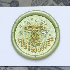 Kit de carimbo de cera UFO leve-me com você, carimbo de cera UFO para presente, carimbo de cera engraçado para casamento, carimbo de cera para presente para crianças