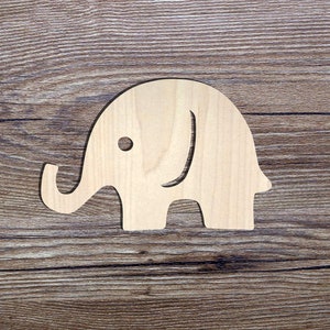 Baby Elephant Wooden blank Cutout, Animal party decor, DIY Crafting Wood Laser Cut Tags, Wood Craft Supplies, Wooden Party Decor